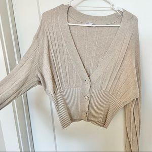 Deep V sexy cropped cardigan